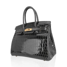 Load image into Gallery viewer, Birkin 30 Bag Graphite Niloticus Crocodile with Gold Hardware