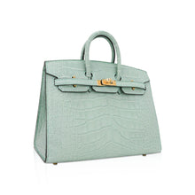 Load image into Gallery viewer, Limited Edition Birkin 20 Sellier Bag Vert D’Eau Matte Alligator with Gold Hardware
