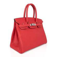 Load image into Gallery viewer, Verso Birkin 30 Bag Rouge Tomate &amp; Natural Sable Togo Leather with Palladium Hardwre