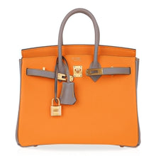 Load image into Gallery viewer, Birkin HSS 25 Bag Jaune Ambre / Gris Asphalte Gold Hardware