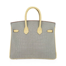 Load image into Gallery viewer, Special Order HSS Birkin 25 Bag Gris Perle &amp; Vanille Matte Alligator with Rose Gold Hardware