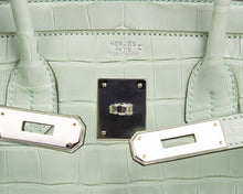 Load image into Gallery viewer, Birkin 30 Bag Vert D’eau Matte Alligator Palladium Hardware