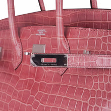 Load image into Gallery viewer, Birkin 35 Rose Indien Porosus Crocodile Bag – Rare Retired Color