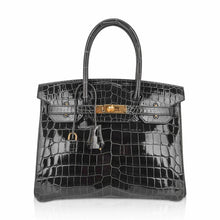 Load image into Gallery viewer, Birkin Bag, Crocodile-Grain Top-Grain Cowhide Leather, In-Seam Gold Hardware