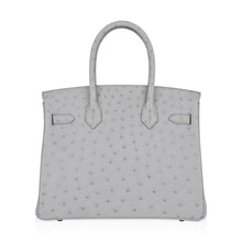 Load image into Gallery viewer, Birkin 30 Bag Gris Perle Ostrich with Gold Hardware