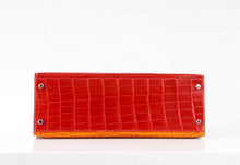 Load image into Gallery viewer, Kelly 35 Bag Tri Color Horseshoe Porosus Crocodile Palladium