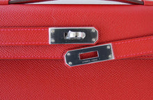 Load image into Gallery viewer, Kelly Cut Bag Clutch Rouge Casaque Epsom Palladium