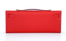Load image into Gallery viewer, Kelly Cut Bag Clutch Rouge Casaque Epsom Palladium
