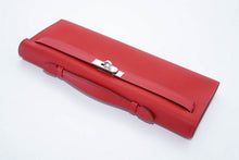 Load image into Gallery viewer, Kelly Cut Bag Clutch Rouge Casaque Epsom Palladium