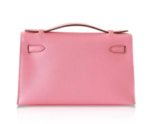 Load image into Gallery viewer, Kelly Pochette Clutch Bag Rose Confetti Pink Epsom Palladium