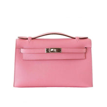 Load image into Gallery viewer, Kelly Pochette Clutch Bag Rose Confetti Pink Epsom Palladium