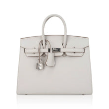 Load image into Gallery viewer, Birkin Sellier 25 Bag Gris Pale Epsom Leather with Palladium Hardware