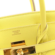 Load image into Gallery viewer, Birkin25 Sellier Jaune Milton Veau Epsom Silver Handbag