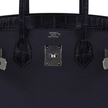Load image into Gallery viewer, Birkin 30 Touch Blue Indigo Matte Alligator Bag Palladium Hardware