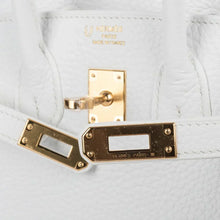 Load image into Gallery viewer, Birkin 25 HSS Bag White Clemence Gold Hardware