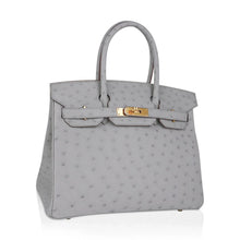 Load image into Gallery viewer, Birkin 30 Bag Gris Perle Ostrich with Gold Hardware