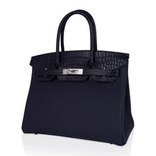 Load image into Gallery viewer, Birkin 30 Touch Blue Indigo Matte Alligator Bag Palladium Hardware