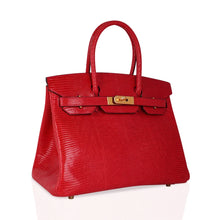 Load image into Gallery viewer, Birkin 30 Bag Rouge Exotique Lizard Limited Edition Gold Hardware Rare