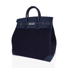 Load image into Gallery viewer, HAC Birkin 40 Bag Blue Nuit Feutre and Blue de Malte Evercolor Leather with Palladium Hardware