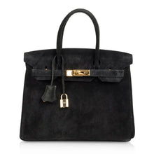 Load image into Gallery viewer, Birkin 30 Bag Doblis (Suede) Black Gold Hardware