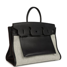 Load image into Gallery viewer, Birkin 35 A L'Envers Black-Ecru Toile H Canvas and Black Volupto Palladium Hardware