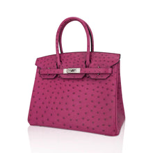 Load image into Gallery viewer, Birkin 30 Bag Rose Pourpre Ostrich with Palladium Hardware