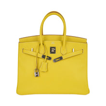 Load image into Gallery viewer, Birkin 35 Lime Candy Limited Edition Bag Epsom Palladium