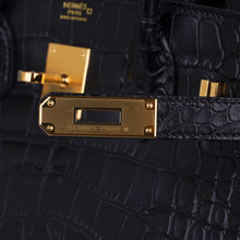 Load image into Gallery viewer, Birkin 30 Matte Alligator Black Bag Gold Hardware