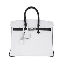 Load image into Gallery viewer, Birkin HSS 25 Bag White w/ Black Brushed Palladium Hardware