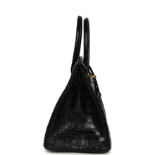 Load image into Gallery viewer, Birkin Black Matte Niloticus Crocodile Gold Hardware