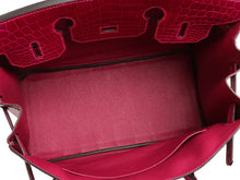 Load image into Gallery viewer, Birkin 30 Rose Pourpre Shiny Niloticus Crocodile Gold Hardware