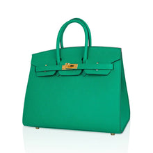 Load image into Gallery viewer, Birkin Sellier 25 Bag Vert Jade Epsom Leather with Gold Hardware