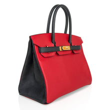 Load image into Gallery viewer, Birkin HSS 30 Bag Rouge Casaque and Black Chevre Brushed Gold Hardware