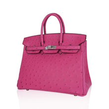 Load image into Gallery viewer, Birkin 25 Bag Fuchsia Ostrich with Palladium Hardware