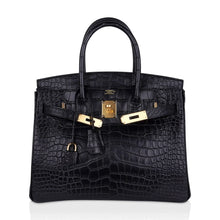 Load image into Gallery viewer, Birkin 30 Matte Alligator Black Bag Gold Hardware