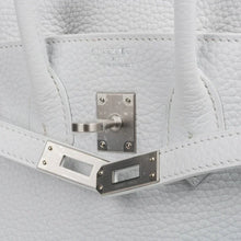 Load image into Gallery viewer, Birkin 25 Bag HSS White Clemence Trench Interior Brushed Palladium Hardware