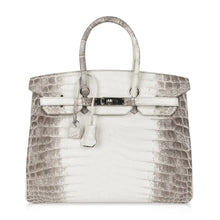 Load image into Gallery viewer, Birkin 35 Himalaya Blanc Crocodile Palladium Hardware