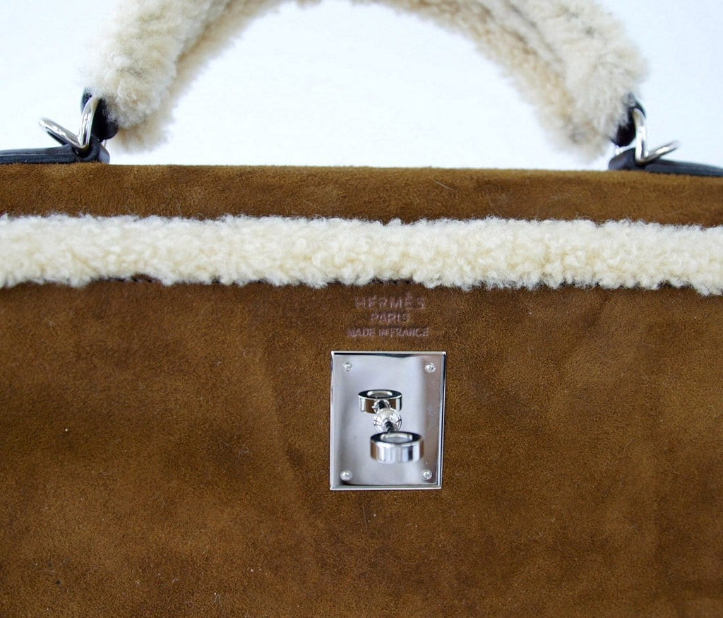 Kelly 35 Bag Rare Limited Edition Teddy Shearling Plush