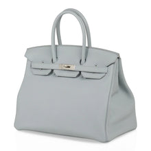 Load image into Gallery viewer, Birkin 35 Bag Blue Bleu Pale Togo Palladium Hardware