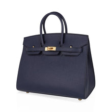 Load image into Gallery viewer, Birkin 25 Sellier Bag Bleu Indigo Gold Hardware Epsom Leather New w/Box
