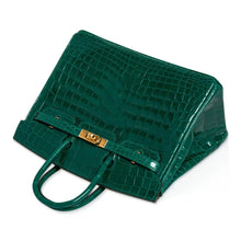 Load image into Gallery viewer, Birkin 25 Bag Emerald Crocodile Gold Hardware