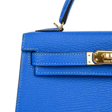 Load image into Gallery viewer, Kelly 20 Mini Sellier Bag Blue Hydra Chevre Leather Gold Hardware
