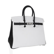 Load image into Gallery viewer, Birkin HSS 25 Bag White w/ Black Brushed Palladium Hardware