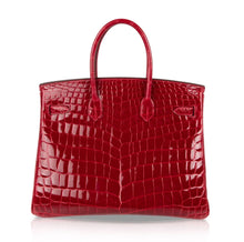 Load image into Gallery viewer, Birkin 35 Braise Lipstick Red Crocodile Gold Hardware