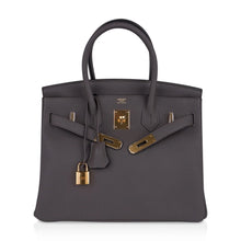 Load image into Gallery viewer, Birkin 30 Bag Etain Gray Coveted Gold Hardware Togo