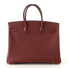 Load image into Gallery viewer, Birkin 35 Bag Red Rouge H Limited Edition Contour Navy Gold