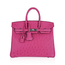 Load image into Gallery viewer, Birkin 25 Bag Fuchsia Ostrich with Palladium Hardware