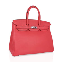 Load image into Gallery viewer, Birkin 35 Bag Rose Jaipur Clemence Leather with Palladium Hardware