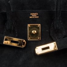 Load image into Gallery viewer, Birkin 35 Bag Black Doblis Suede Gold Hardware Limited Edition