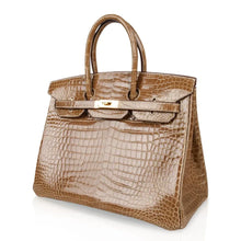 Load image into Gallery viewer, Birkin 35 Bag Ficelle Porosus Crocodile Gold Hardware